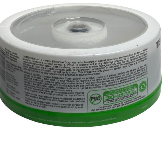 SEALED Memorex 25PK Spindle High-Speed CD-RW Rewritable 12X700MB 80min BLANK CD - Picture 7 of 10